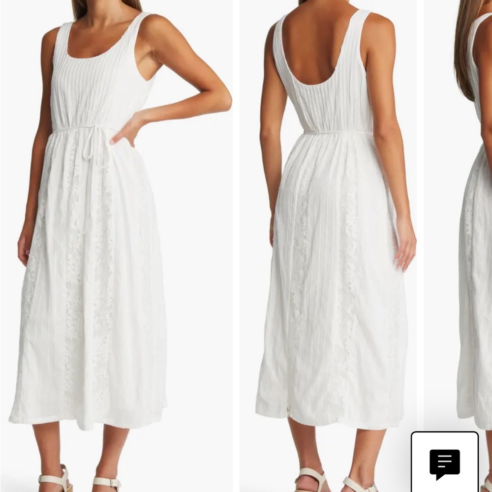 Adelyn Rae Vivian Lace Inset Cotton Maxi Dress Size M